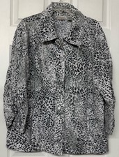 Chico's Zenergy Animal Print Lightweight Jacket Sz 3 XL