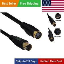 S-Video Cable,Mini Din 4-Pin Male to Female Extension Cord for Player Camcord...