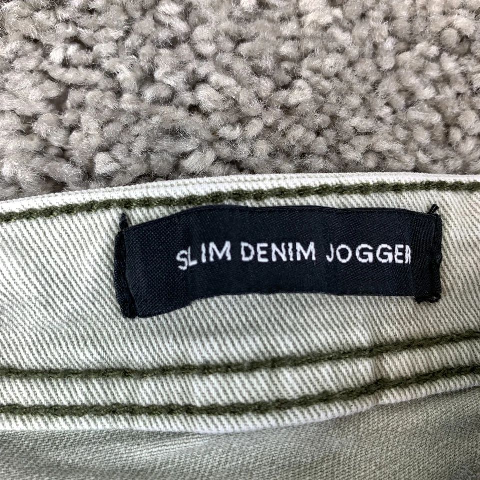 Pantalones de mezclilla ajustados de algodón para hombre 30 caqui verde bolsillo desgastado Foto 4 de 4