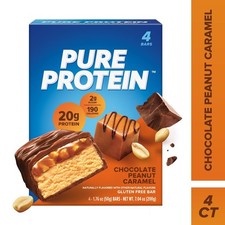 Gluten Free Chocolate Peanut Caramel Protein Bars 20g Protein 4 Count Pack