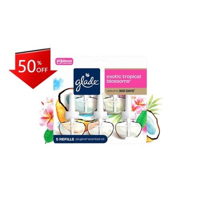Glade Scented Oil Air Freshener Plug In Refills - Exotic Blossoms-3.35 fl oz/5pk