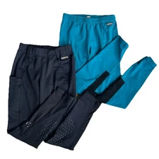 Kerrits Riding Pants (Lot of 2) Girls Size Large Black And Teal Made In USA
