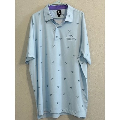 FootJoy Diamante Cabo San Lucas Thistle Print Golf Polo Blue Mens 2XLl