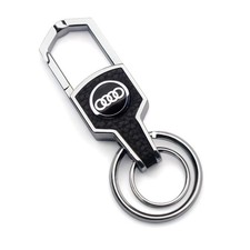 Portachiavi Auto 3D in Metallo Corda Intrecciata con Emblema per Audi A1 A3 8P