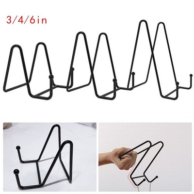 Diy Picture Frame Black Iron Plate Display Stand Rack Easel/Storage Stand