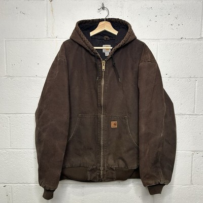 Vintage Carhartt Hooded Active Jacket “Dark Brown” J130 DKB Men's