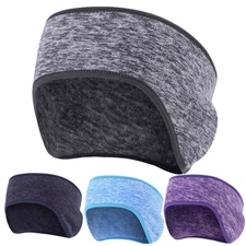 Warm Headband Winter Polar Fleece Thermal Ponytail Hole Hair Bands Ear Warmer