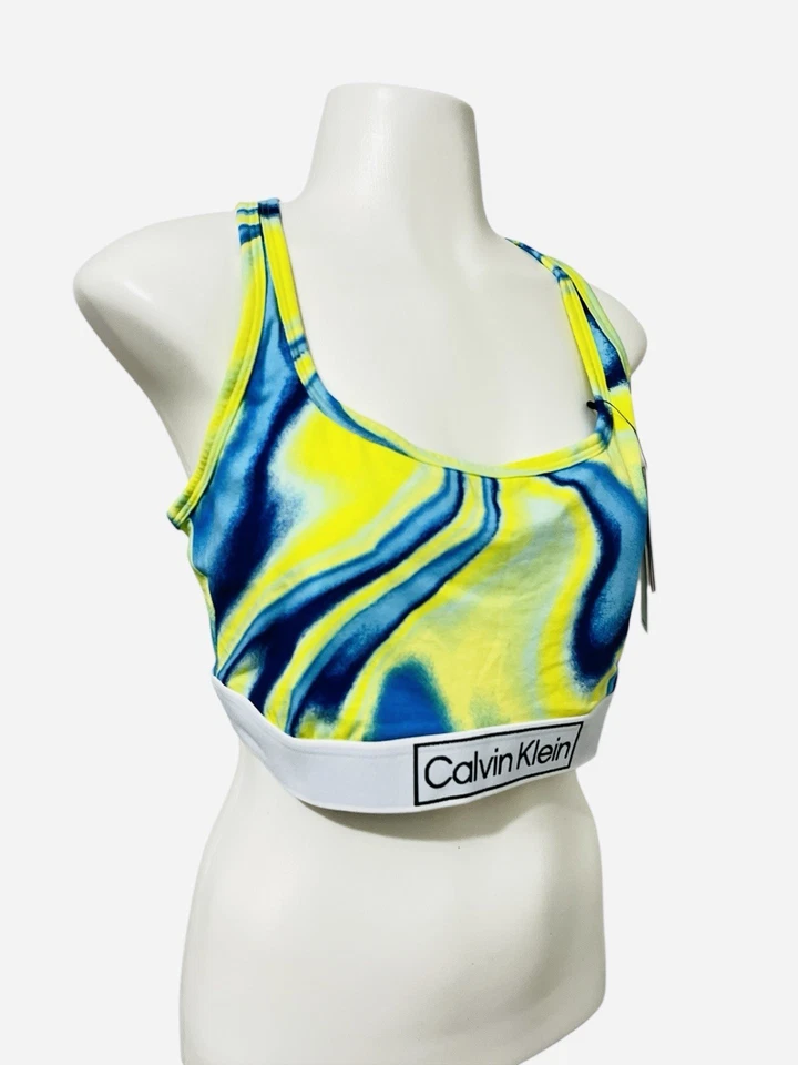 Calvin Klein Reimagined Heritage Pride Unlined Bralette White/Blue/Green Size XL - Image 3 of 4
