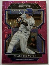 2022 Prizm Draft Picks - Chase Delauter #PDP16 Neon Pink Velocity Prizm (RC)