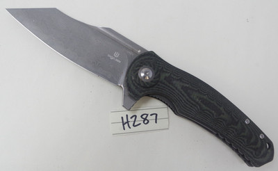 Shieldon Tranchodon Pocket Knife 9Cr18Mov Acid Etched Damascus - TSA Auction