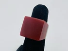 Vintage Sterling Silver Square Red Carnelian Modernist Ring Size 5.5