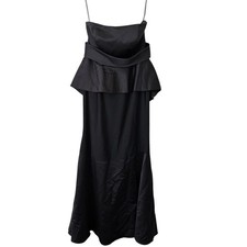 WHITE by VERA WANG Women’s Dress Black Strapless Peplum Full Length Gown Size 12