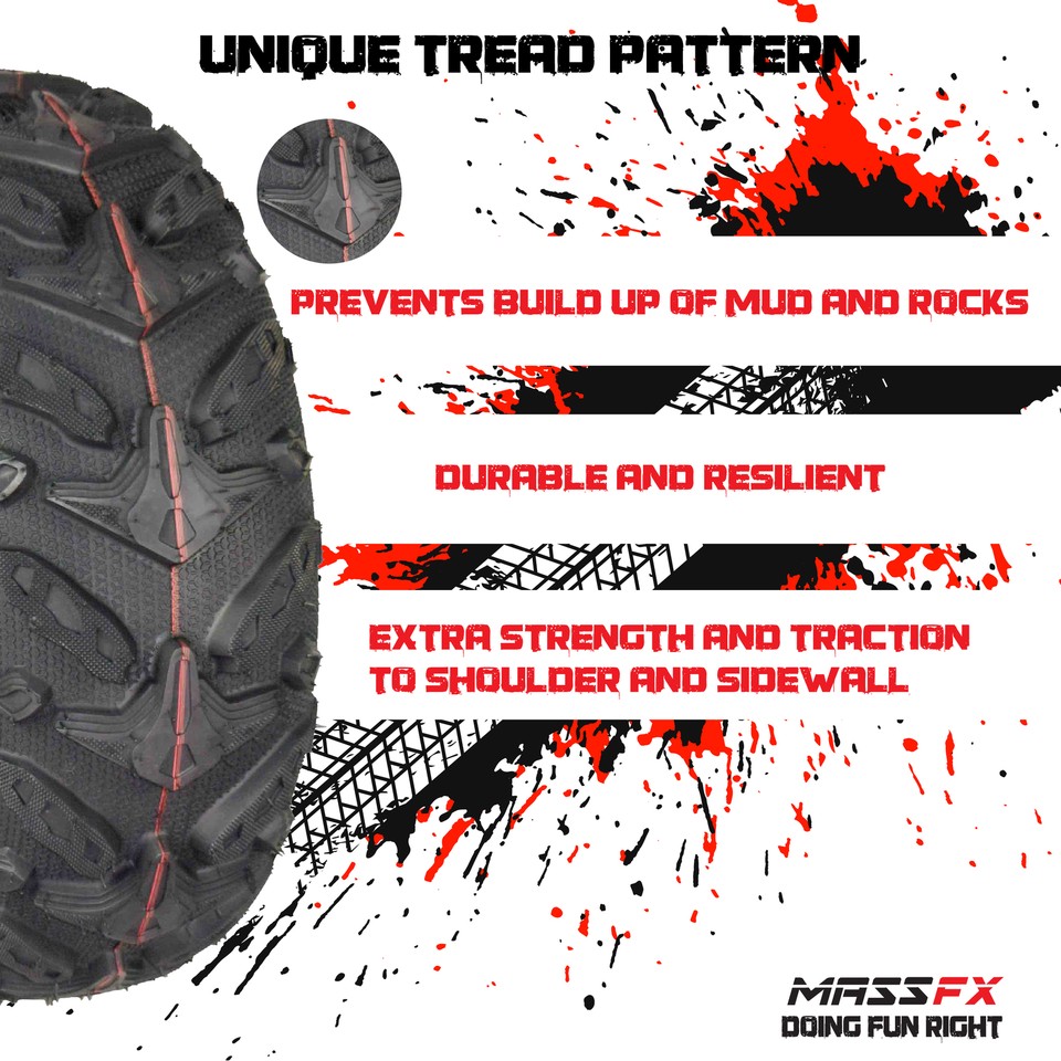 25x10-12 Rear ATV Tire - 6-Ply KT MASSFX All-Terrain Single Tire For Off-Road & Trail Riding - View #7