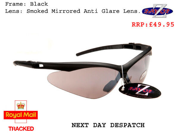 RayZor Climbing Sports Wrap Sunglasses Black Smoked Fees free!! Uv400 Mirror Max 49% OFF