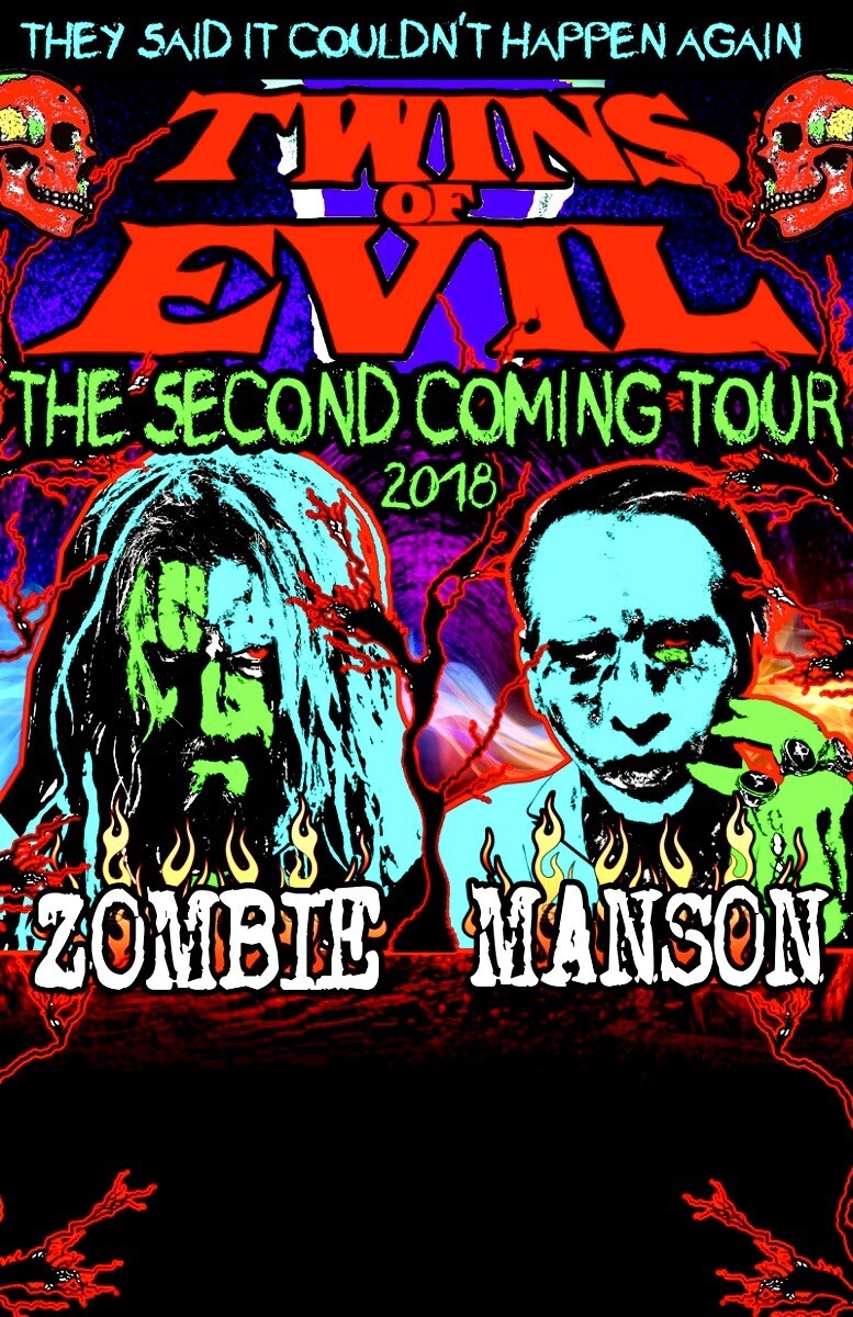 Marilyn Manson & Rob Zombie Twins Of Evil Tour Concert Poster The