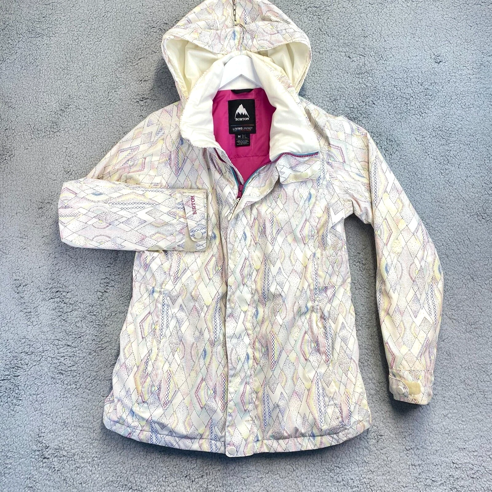 burton jet set diamond dot waterproof hooded jacket