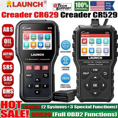 LAUNCH CR629 Engine ABS SRS Oil SAS BMS Code Reader OBD2 Scanner Diagnostic Tool