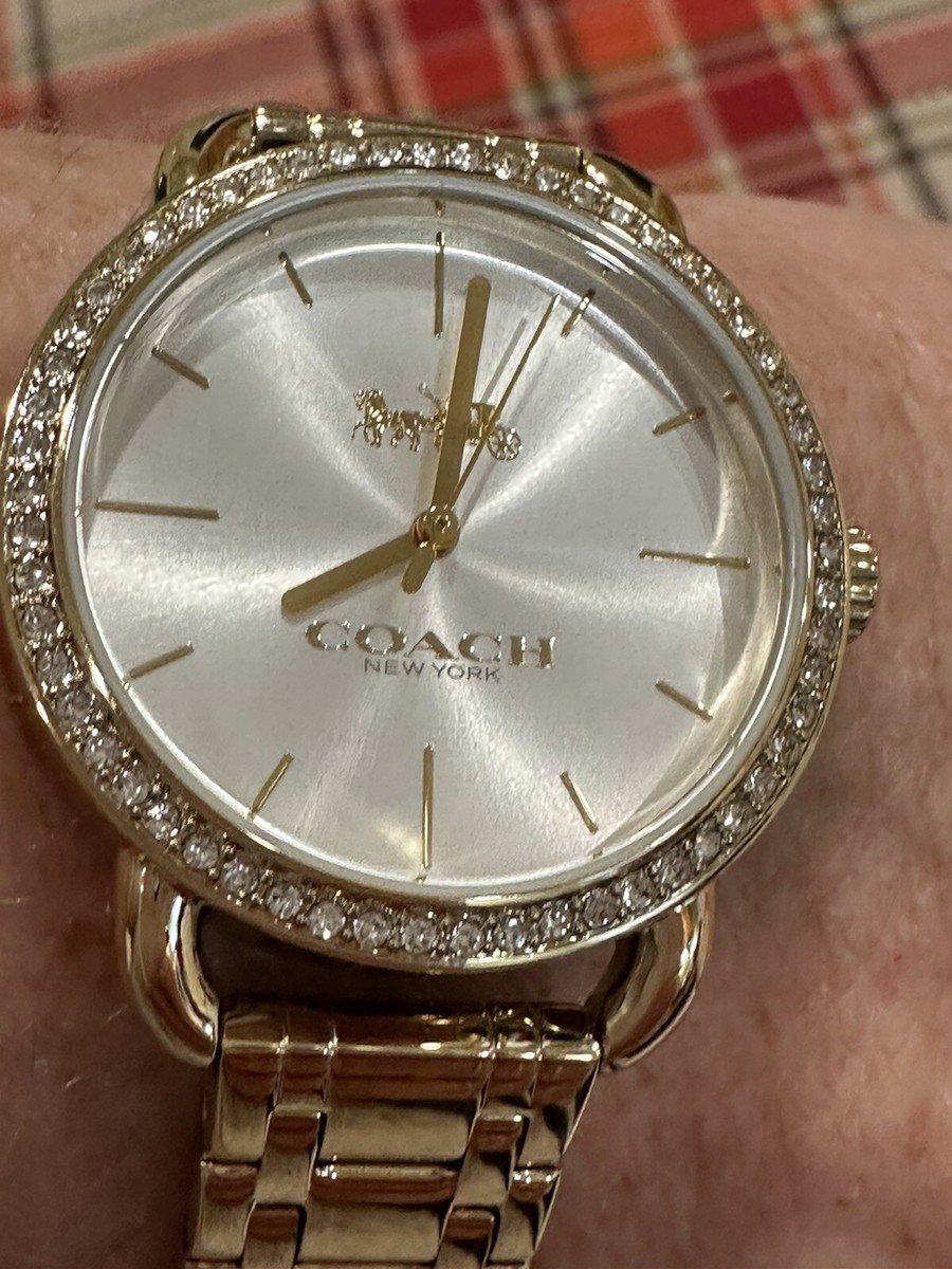 COACH WOMEN'S GOLD DAZZLING SWAROVSKI CRYSTALS WATCH - MUST COACH WOMEN'S GOLD DAZZLING SWAROVSKI CRYSTALS WATCH - MUST