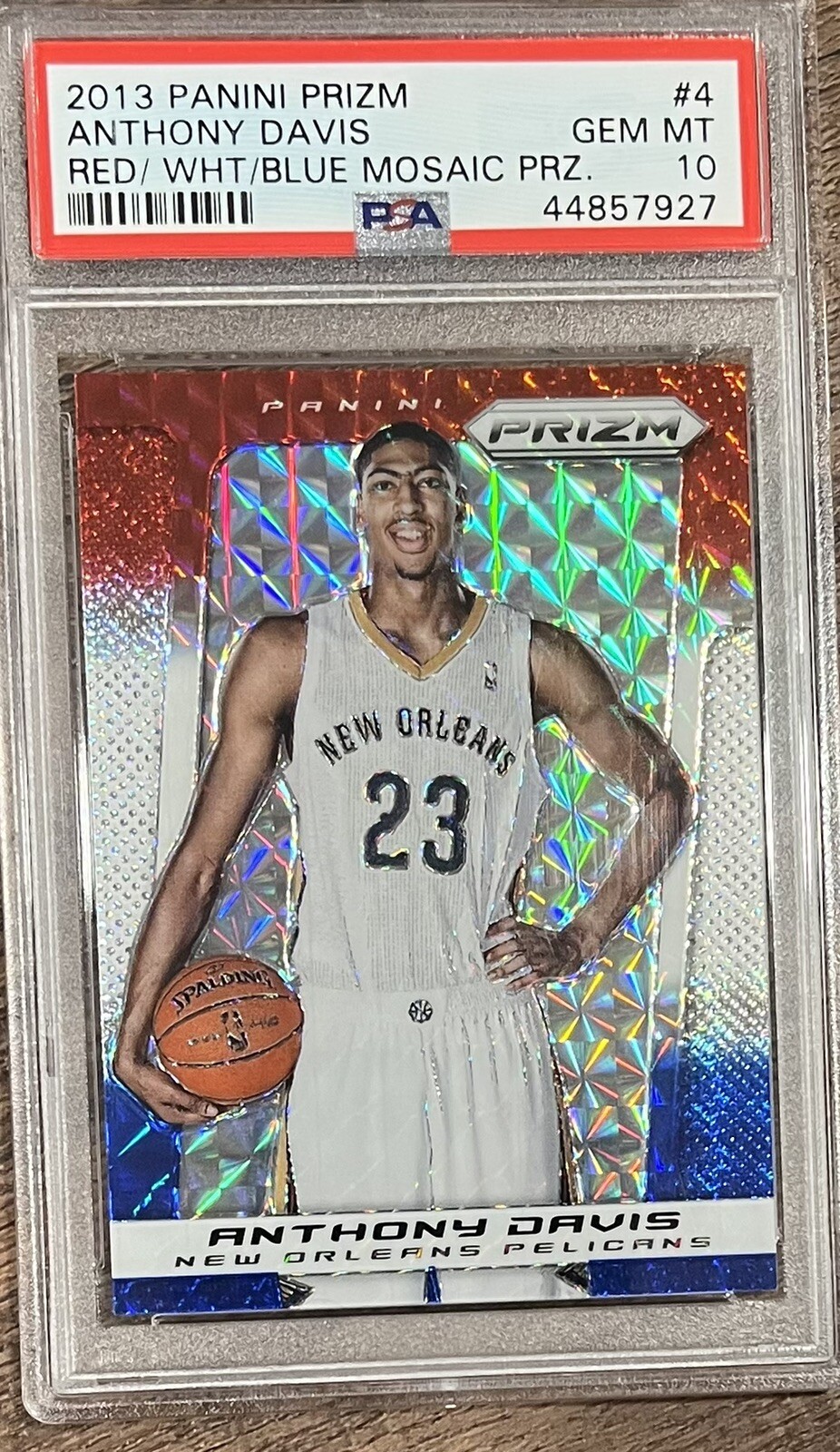 2013 Panini Prizm Anthony Davis Red White Blue Mosaic PSA 10 #4 Lakers