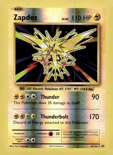Pokemon TCG Zapdos 42/108