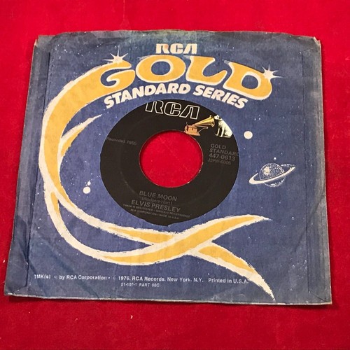 ELVIS PRESLEY Blue Moon 1977 USA 7" vinyl single 45 Just Because