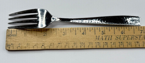 Gibson Home Hammered Lot of 2 Salad Forks 6 7/8" Stainless Steel Glossy China - Picture 8 of 8