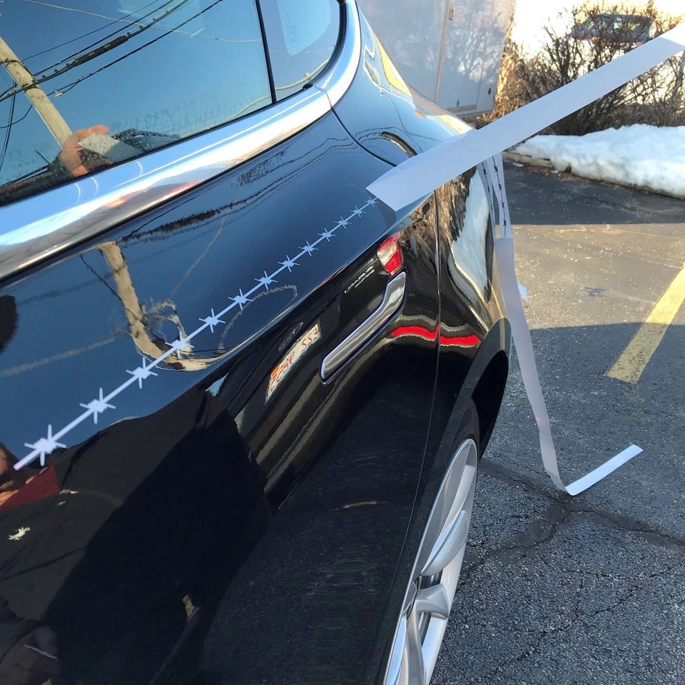 Alambre de púas a rayas 3M gráfico de rayas de vinilo 0,5" pulgadas de alto por 50" 50 pies en total Foto 4 de 4