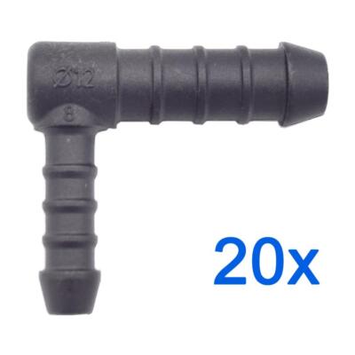20 x YOU.S Leitungsverbinder Verteiler Reduzierer RGV Ø 8/12mm 90° Winkel L-Form