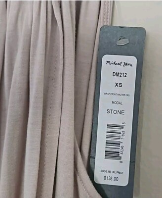 Sz: XS - Michael Stars Alina Wrap Front Halter Dress Modal, Color