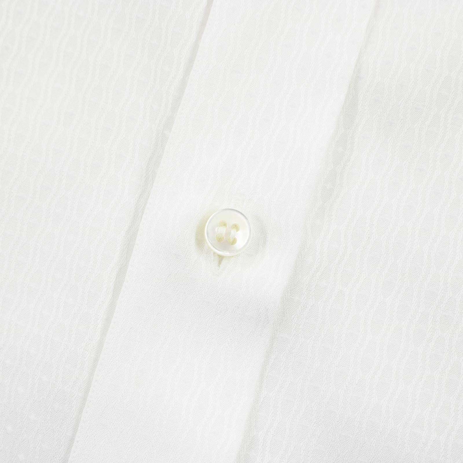 Ameri White Cotton Geometric Jacquard French Cuff… - image 2