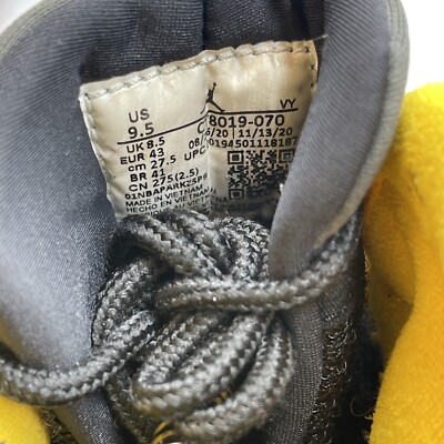 Size 9.5 - Jordan 9 Retro Black Grey Yellow Suede Leather (CT8019