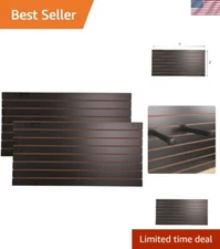 Durable 4ft x 2ft Black Slatwall Panel Set - Customizable Wall Display Solution