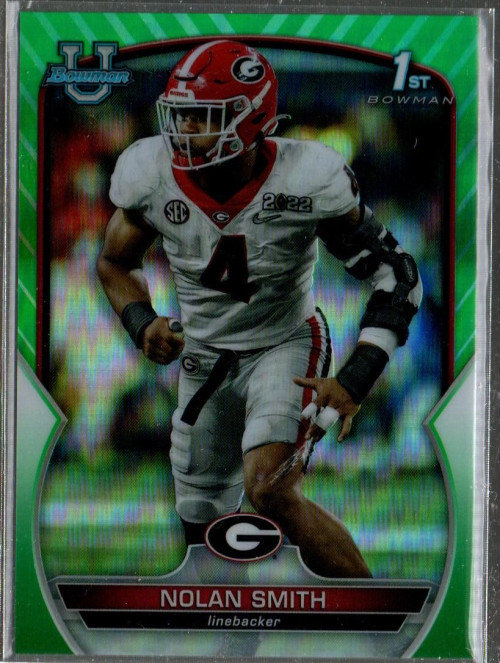 2022 Bowman Chrome University Green Refractors #33 Nolan Smith /99