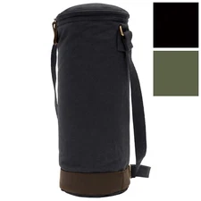 Wine Carrier Tote Bag Insulated Single Wine Bottle Valet Holder Waxed Canvas Bag