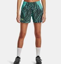 Under Armour Shorts Women's L Neptune/Quirky Lime UA Accelerate Training New