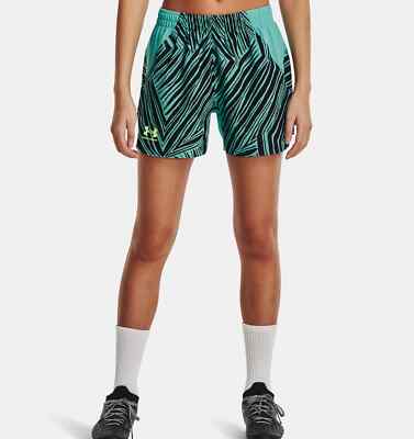Under Armour Shorts Women's Small Neptune/Quirky Lime UA Accelerate Training New