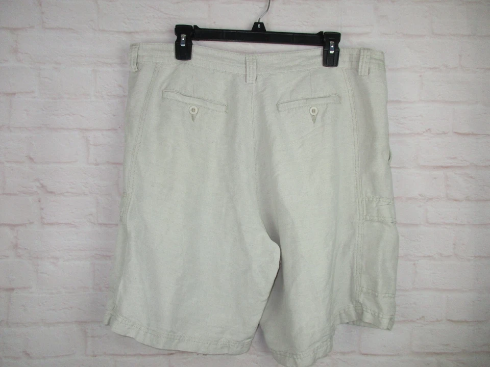 Pantalones Cortos Cubavera Hombre Talla 38 Caqui Mezcla Lino Foto 4 de 4