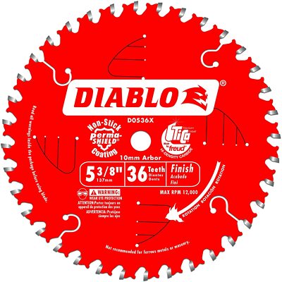 Diablo by Freud D0536X 5-3/8-Inch 36 Tooth ATB Finish Cordless Trim Saw Blade -