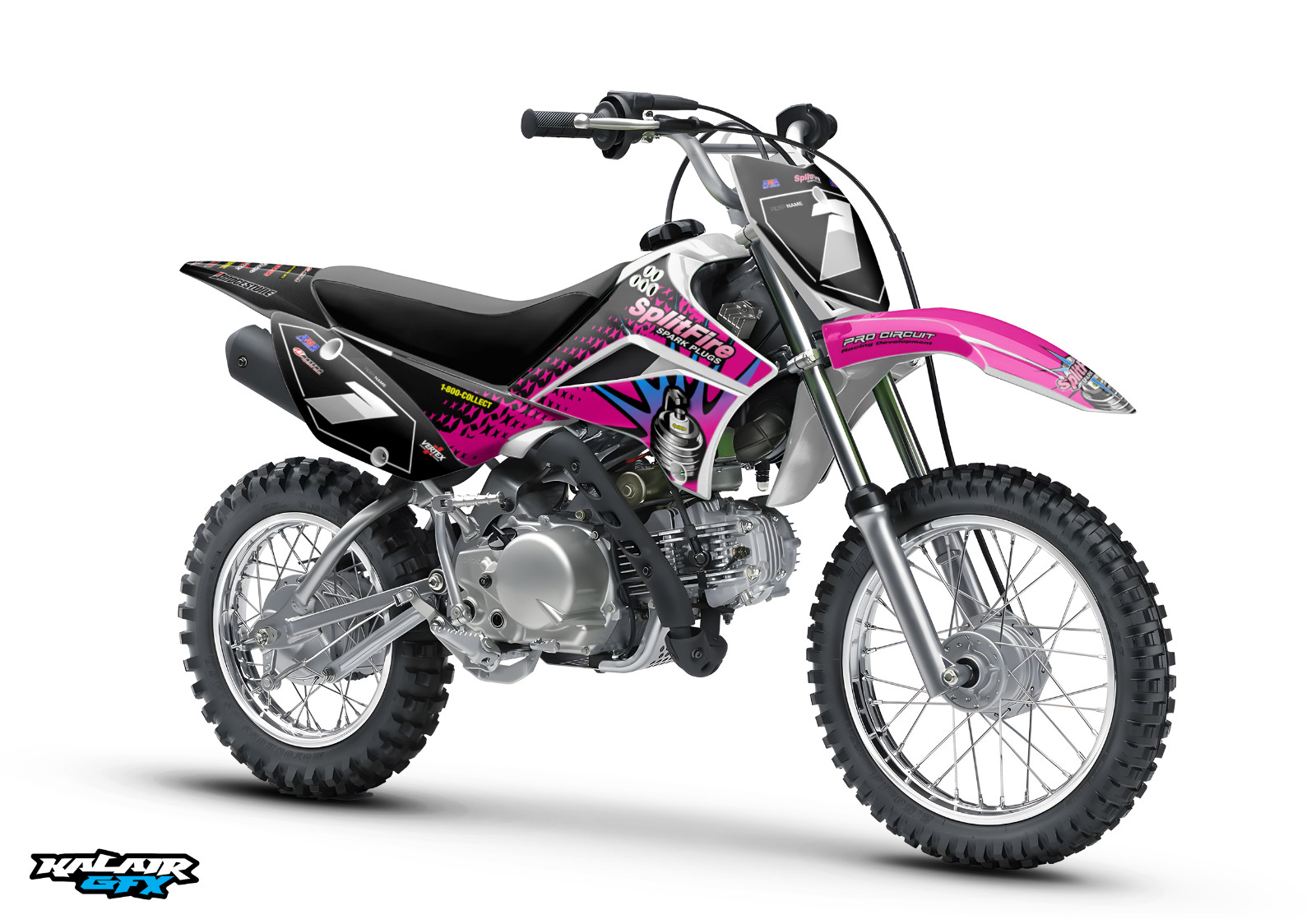 Graphics Kit for Kawasaki KLX110 KLX110R/RL (2010-2024) Lancaster - Magenta