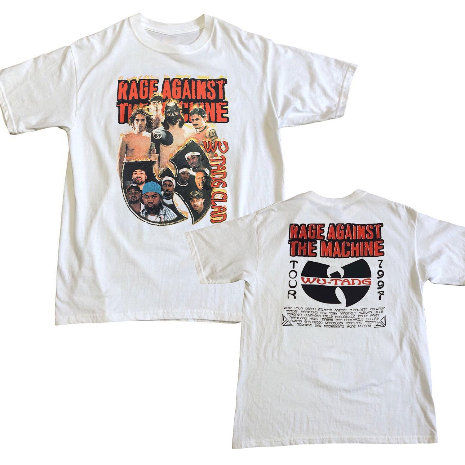 Wu-Tang Clan and Rage Against The Machine 1997 Tour Shirt