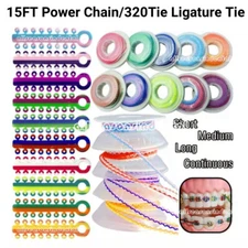 16 Color Dental Orthodontic Elastic Rubber Ligature Tie/Power Chain Double Color