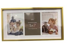 Studio Decor, Gold, 3 Opening, 5" x 7", Photo Frame