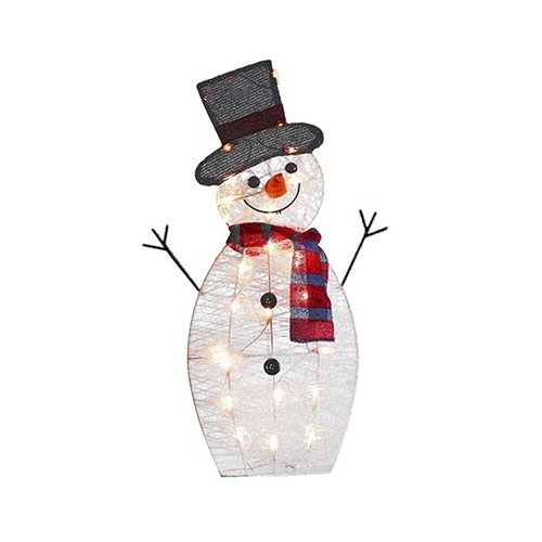 1/2/3 pcs LED Glowing Lighted Snowman Acrylic Yard Ornaments Party Decor - Picture 13 of 22