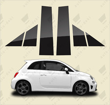 Passend für Fiat 500 595 695 Abarth - GLANZ SCHWARZ A+B Säule Vinyl Aufkleber Decals
