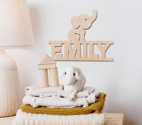 Baby Elephant Nursery Room Sign - Cute Personalised Elephant Sign Boho Nursery D - Picture 7 of 7