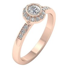 I1 G 0.60Ct Round Cut Diamond Solitaire Engagement Ring Prong Set 14K Solid Gold