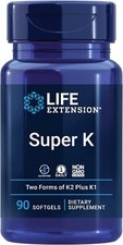 Life Extension Super K, vitamin K1, K2 mk-7, 90 Count Pack of 1 