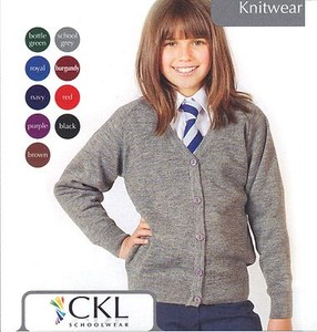 grey girls school cardigan