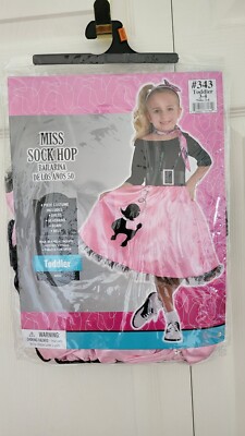 New Girls Costume Miss Sock Hop Poodle Skirt 50'S Retro Dress
