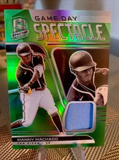2021 Spectra Game Day Spectacle Jerseys Neon Green Prizm 23/25 Manny Machado